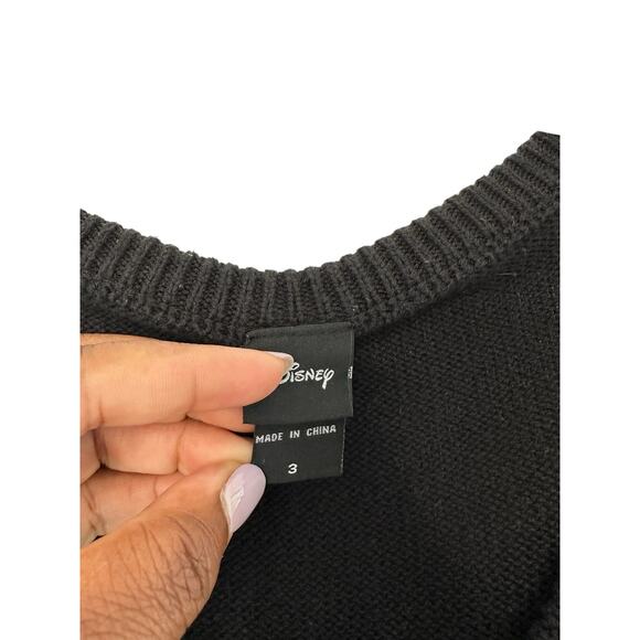 Disney Women's Plus Black Red Sequin Minnie Crew Neck Cable Knit Sweater Size 3X - Picture 2 of 10